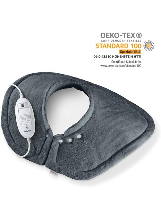 Beurer Hk54 Cosy Neck And Shoulder Heat Pad - Grey | Wraps Around Your Shoulders For Comforting Warmth | Ease Tension And Relax Muscles | 3 Temperature Settings | Machine Washable - Image 4
