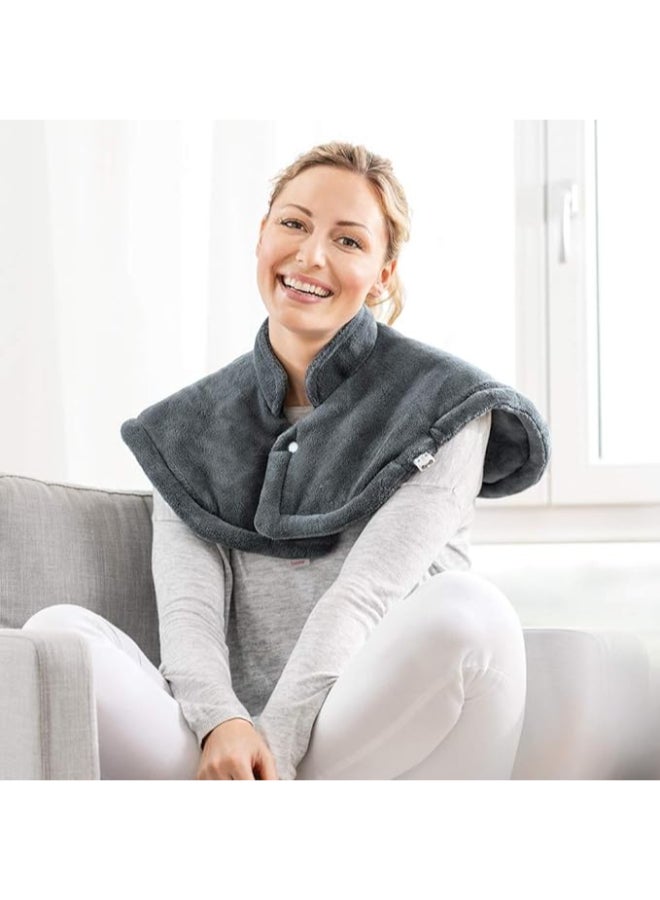 Beurer Hk54 Cosy Neck And Shoulder Heat Pad - Grey | Wraps Around Your Shoulders For Comforting Warmth | Ease Tension And Relax Muscles | 3 Temperature Settings | Machine Washable - Image 2