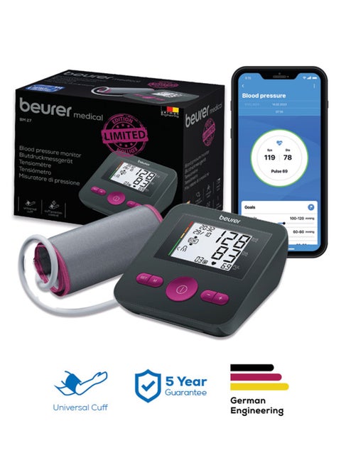 BM 27 Limited Edition Upper Arm Blood Pressure Monitor Fully Automatic Large Display Universal Cuff Irregular Heartbeat Detection