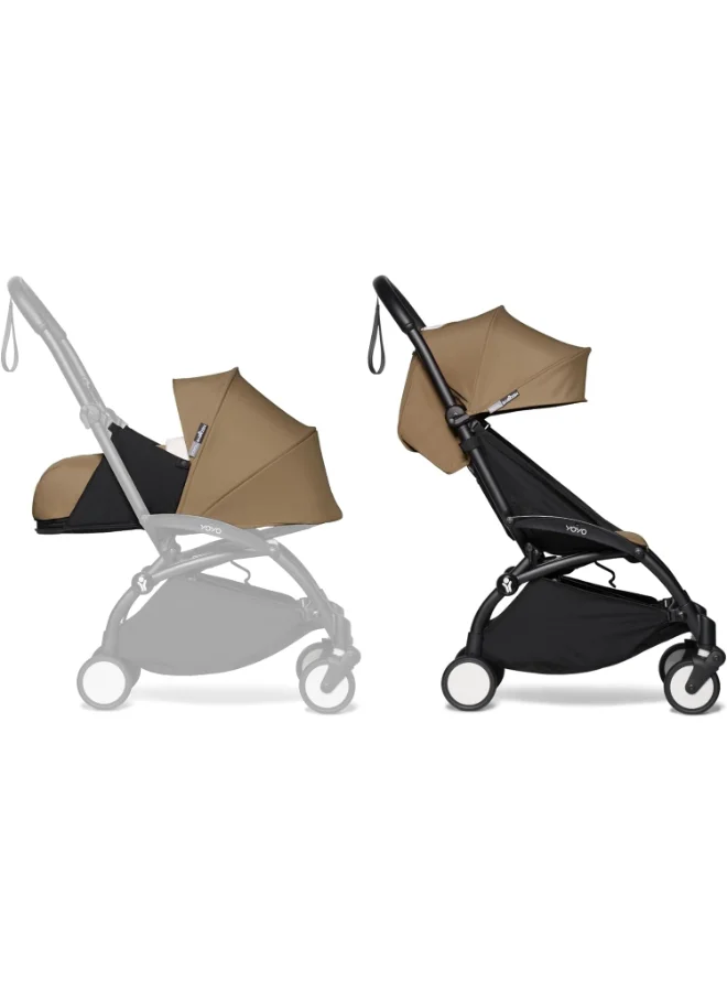 BABYZEN Yoyo2 Complete Baby Stroller Includes Toffee 0+ Newborn Pack, Black Frame And Toffee 6+ Colour Pack Suitable For Children Up To 22 Kg
