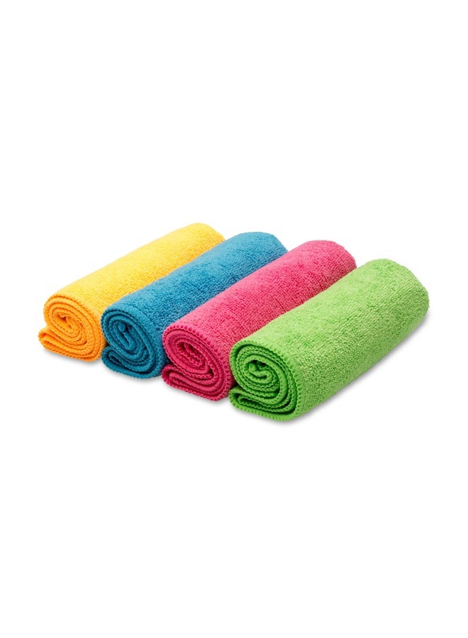 فيليدا قماش من الألياف الدقيقة، ماص، صحي، متعدد الاستخدامات، متين وقابل للغسل 30 × 30 سم - 4 قطع متعدد الألوان متعدد الألوان 30x30 cm - Image 2