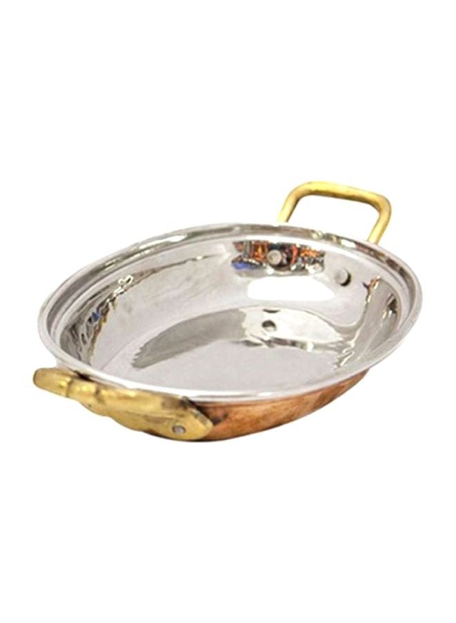 RAJ Stainless Steel Oval Wok Silver/Gold 18.5cm 