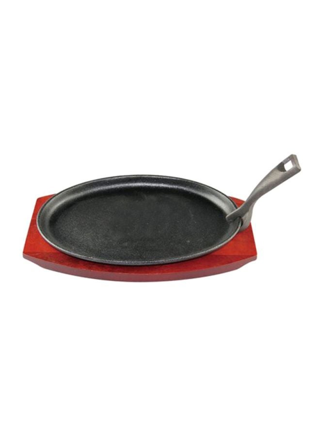 RAJ Oval Sizzler With Holder Black 28X18cm 