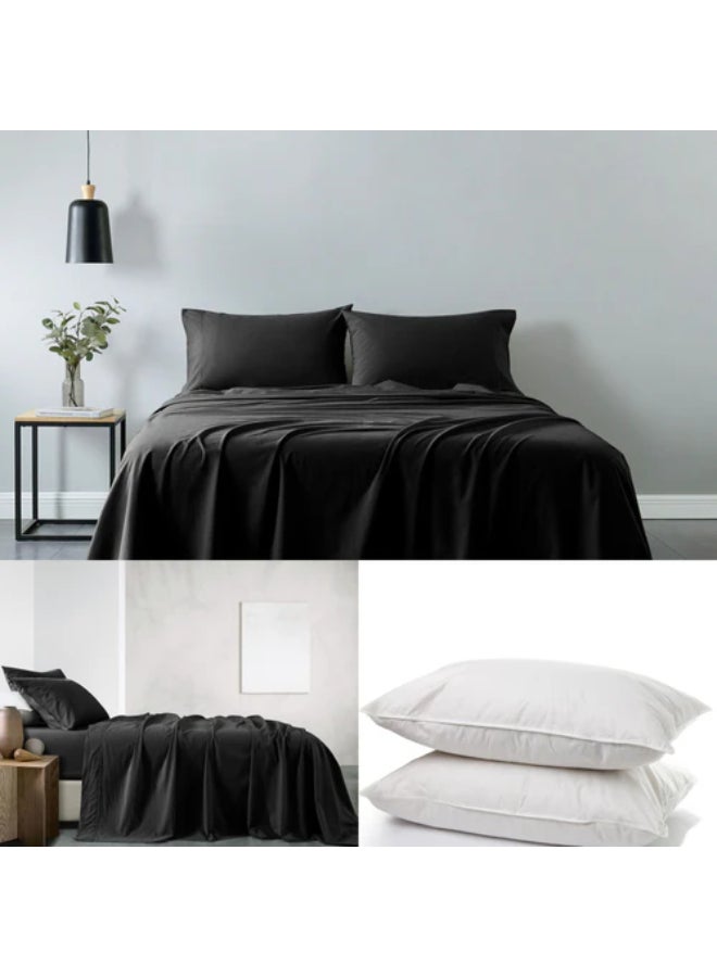 Kingtex 2-Piece Single Cord Pillow With Piping Cotton White 50x70cm  - Image 2