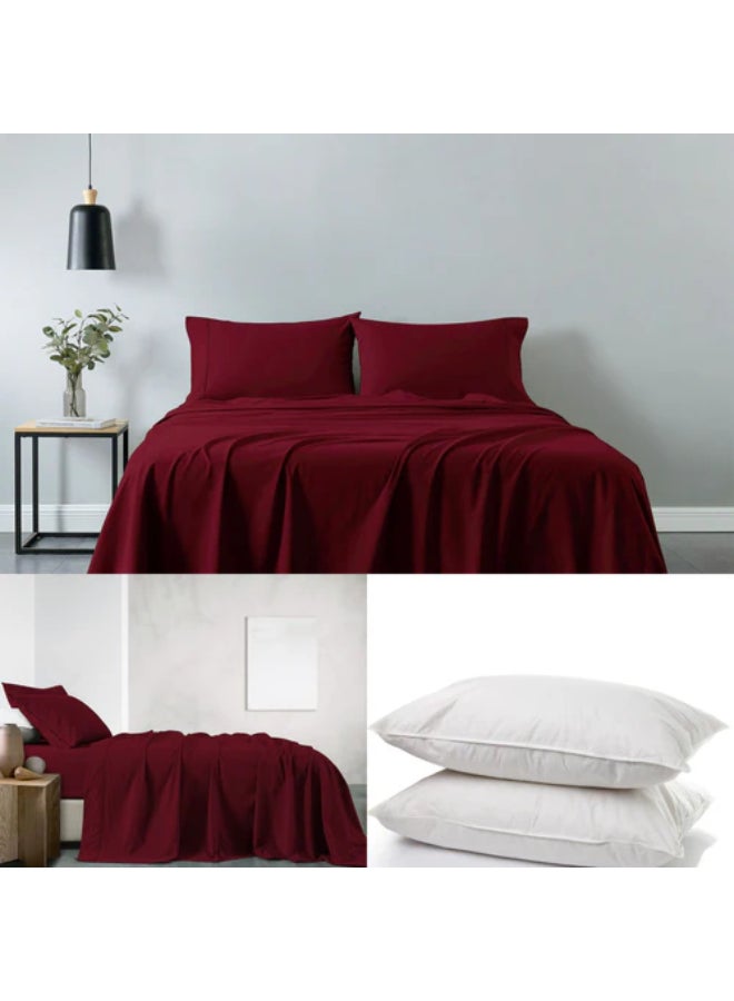 Kingtex 2-Piece Single Cord Pillow With Piping Cotton White 50x70cm  - Image 4