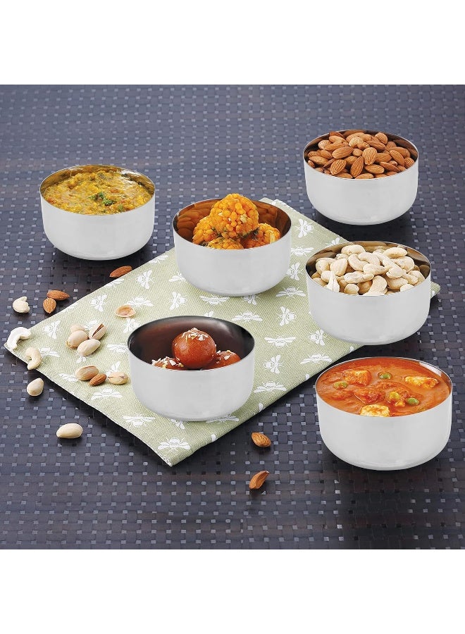 RAJ STAINLESS STEEL DINNERWARE BOWL, 7.5 CM Silver 7.5x4cm - Image 5