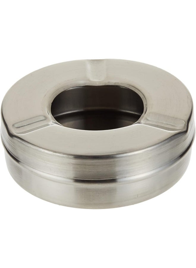 Raj Stainless Steel Ashtray With Lid Silver 9.5x3.5cm - Image 1