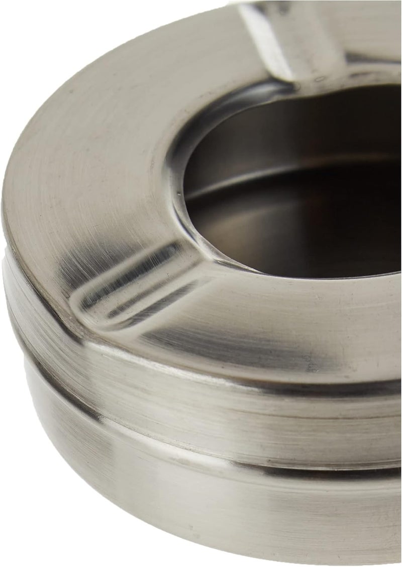 Raj Stainless Steel Ashtray With Lid Silver 9.5x3.5cm - Image 3