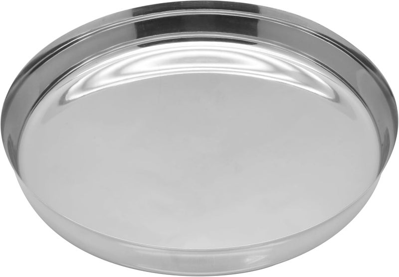 RAJ STAINLESS STEEL DINNER PLATE, 22 CM , SILVER, TS0010, DINNER PLATE , SERVEWARE , SERVING PLATE , RICE PLATE Silver 22cm - Image 2
