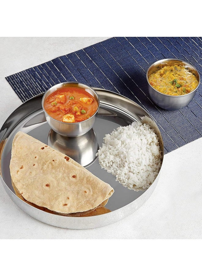 RAJ STAINLESS STEEL DINNER PLATE, 22 CM , SILVER, TS0010, DINNER PLATE , SERVEWARE , SERVING PLATE , RICE PLATE Silver 22cm - Image 4