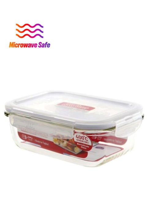 Glass Food Container Clear/Red Clear/Red
