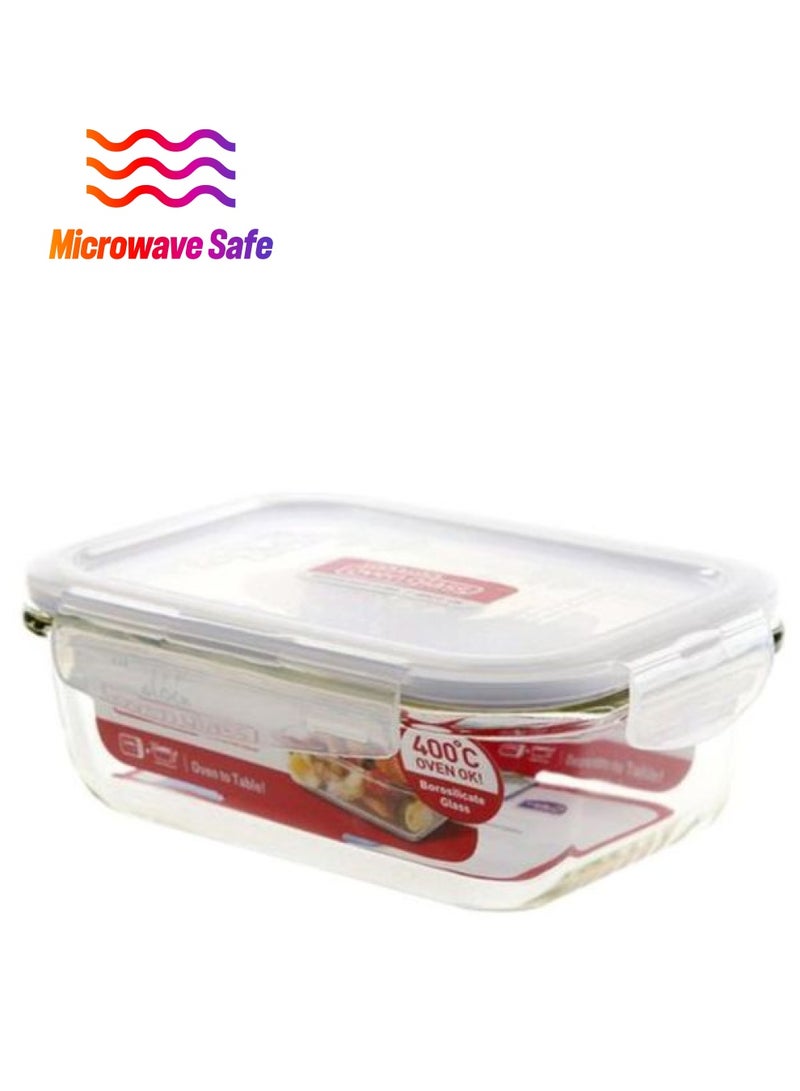 Glass Food Container Clear/Red Clear/Red