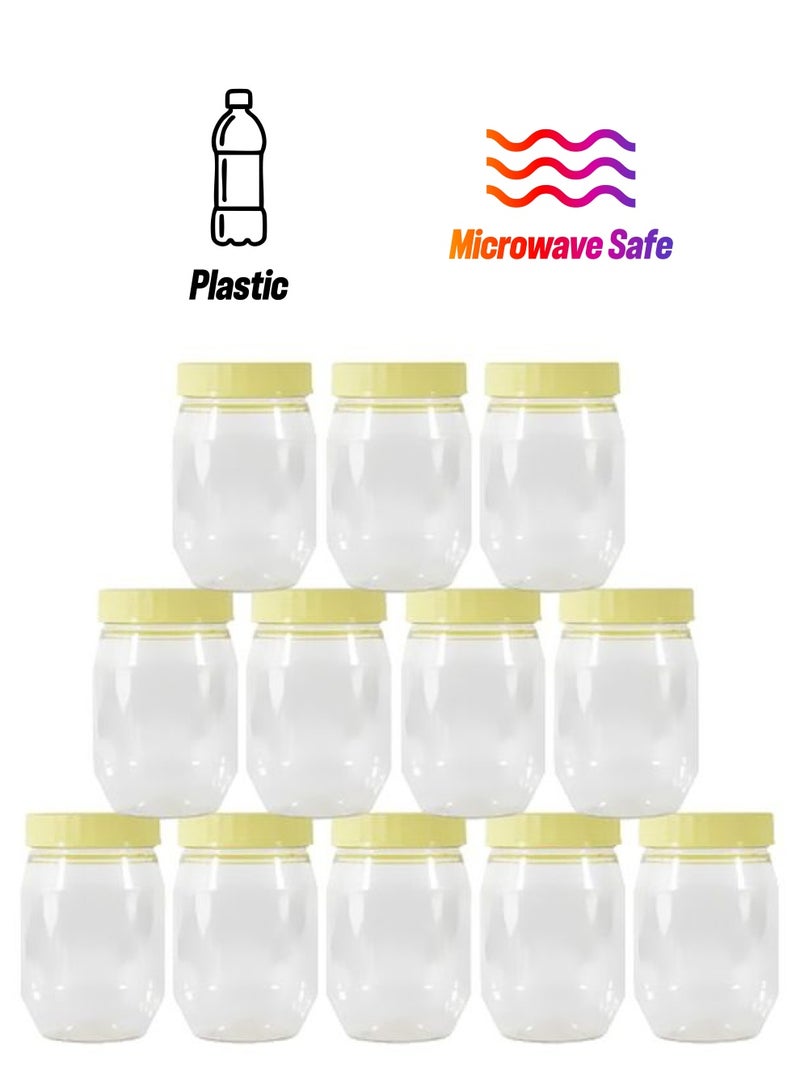 Sunpet - 12-Piece Plastic Jar Set Clear/Yellow - Image 1