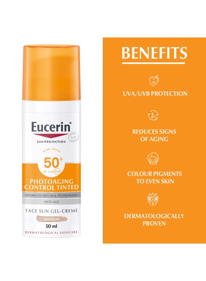 Eucerin Face Sunscreen Photoaging Control Tinted Anti-Age Sun Gel-Cream Suitable As Make-Up Base Orange 50ml  - Image 4
