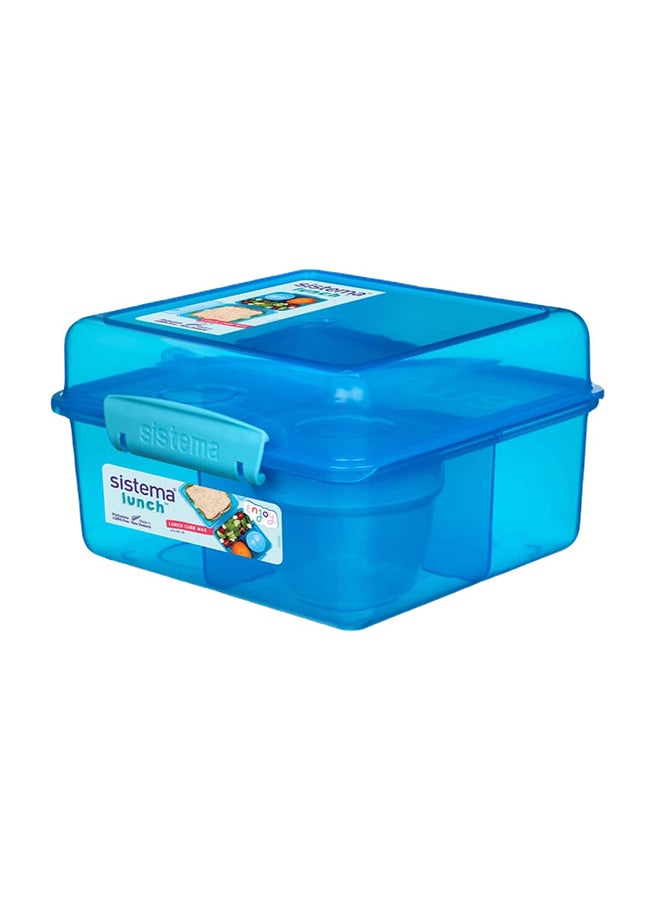 Sistema Lunch Box Cube Max With Yogurt compartment 2L Blue : Meal Storage - Microwave-safe - Dishwasher-safe - Leak-proof - BPA-free Blue - Image 1