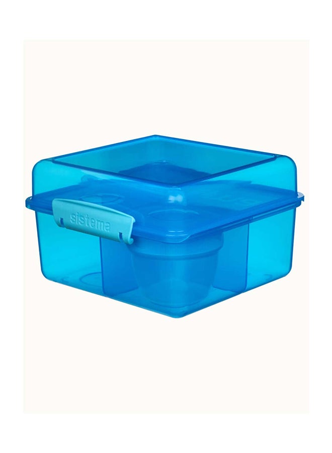 Sistema Lunch Box Cube Max With Yogurt compartment 2L Blue : Meal Storage - Microwave-safe - Dishwasher-safe - Leak-proof - BPA-free Blue - Image 2