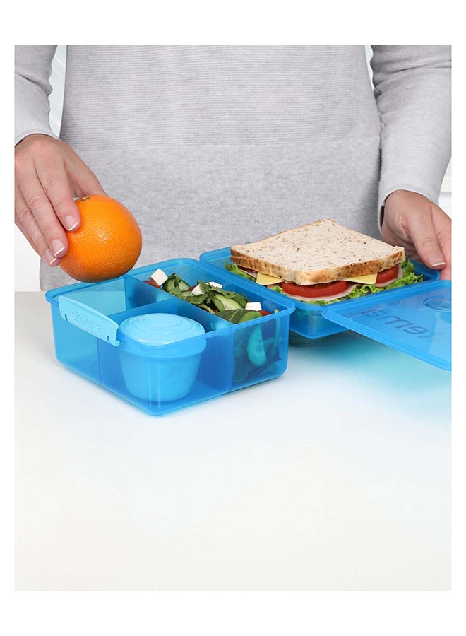Sistema Lunch Box Cube Max With Yogurt compartment 2L Blue : Meal Storage - Microwave-safe - Dishwasher-safe - Leak-proof - BPA-free Blue - Image 4