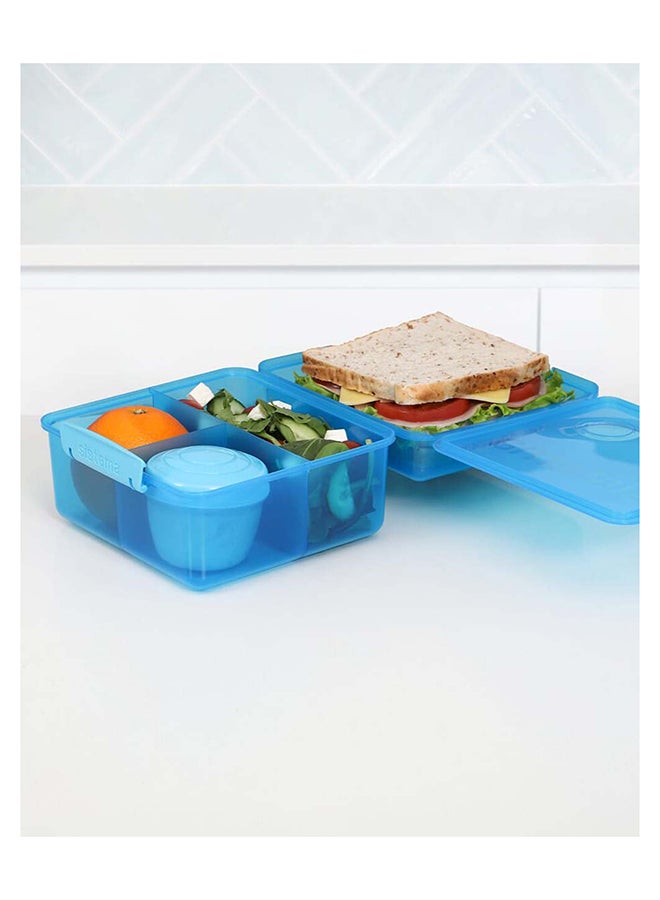 Sistema Lunch Box Cube Max With Yogurt compartment 2L Blue : Meal Storage - Microwave-safe - Dishwasher-safe - Leak-proof - BPA-free Blue - Image 3
