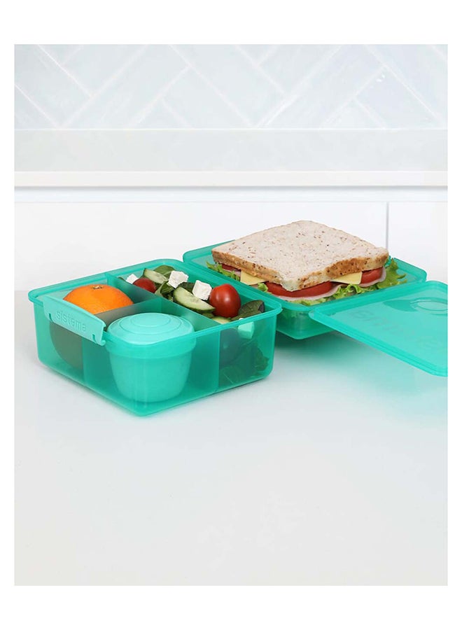 Sistema Lunch Box Cube Max With Yogurt 2L Green : Meal Storage - Microwave-safe - Dishwasher-safe - Leak-proof - BPA-free Green - Image 3