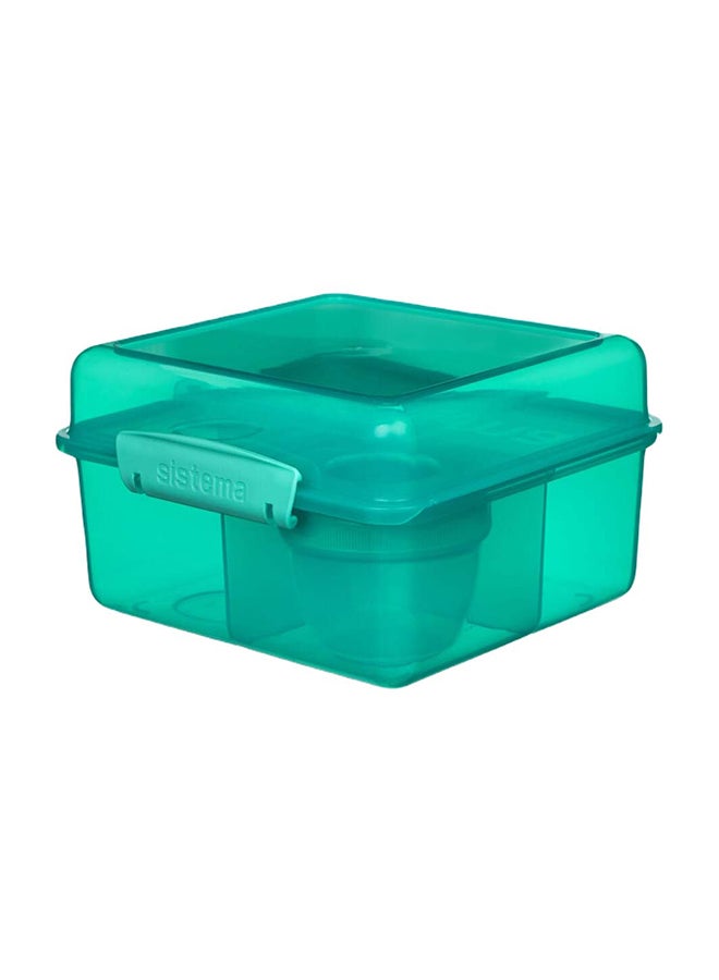 Sistema Lunch Box Cube Max With Yogurt 2L Green : Meal Storage - Microwave-safe - Dishwasher-safe - Leak-proof - BPA-free Green - Image 4