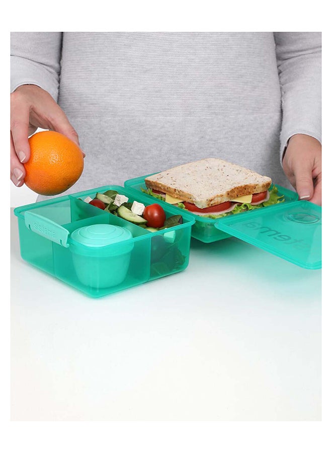 Sistema Lunch Box Cube Max With Yogurt 2L Green : Meal Storage - Microwave-safe - Dishwasher-safe - Leak-proof - BPA-free Green - Image 2