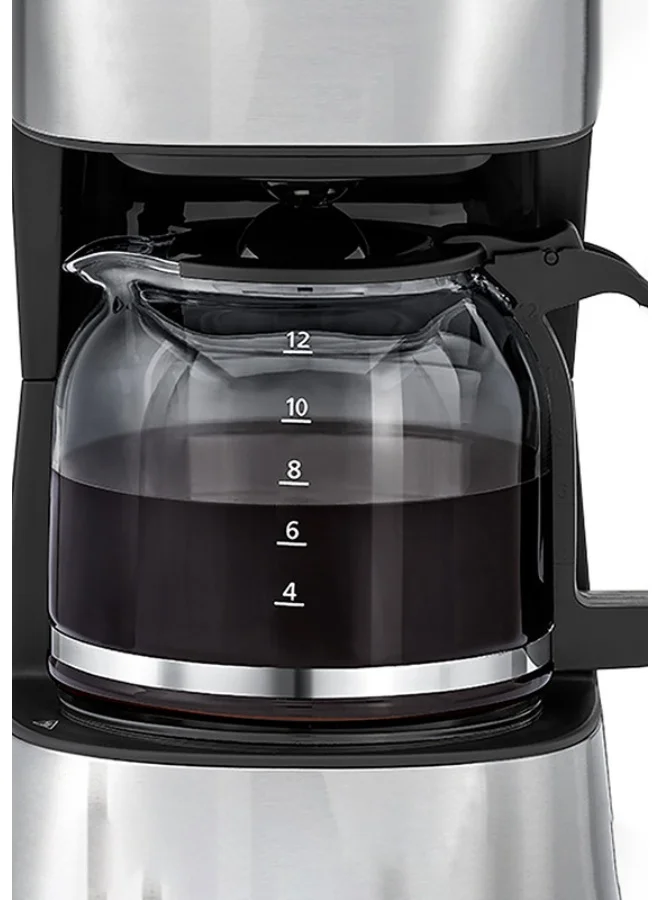 BLACK+DECKER 12-Cup Coffee Maker, Programmable Drip Coffee Machine, 1.5L Glass Carafe, 24-Hour Timer, Keep Warm Function, LCD Display, Auto Shut-Off, Boil Dry Protection, 1.5 L 900 W DCM85-B5 Black/Silver