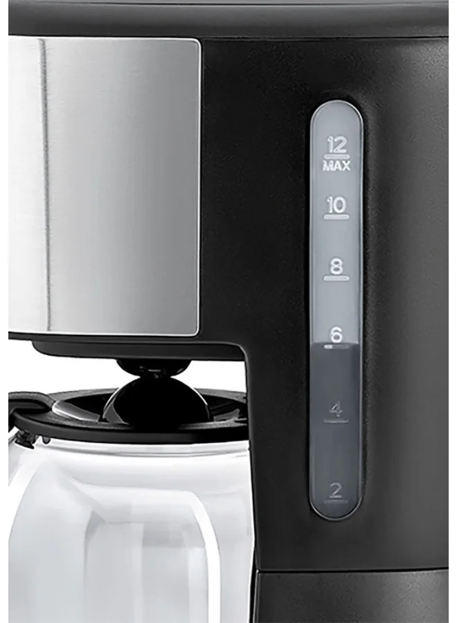 BLACK+DECKER 12-Cup Coffee Maker, Programmable Drip Coffee Machine, 1.5L Glass Carafe, 24-Hour Timer, Keep Warm Function, LCD Display, Auto Shut-Off, Boil Dry Protection, 1.5 L 900 W DCM85-B5 Black/Silver
