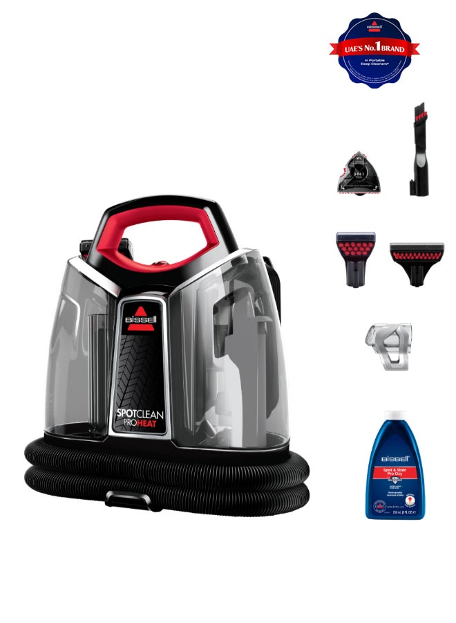 Bissell Spotclean Proheat 4720E Portable Cleaner With Powerful Suction & Heatwave Technology | Removes Tough Stains From Carpets, Furniture, Curtains & Car Interiors | 2-Year Warranty 360 ml 330 W 4720E Black - Image 1