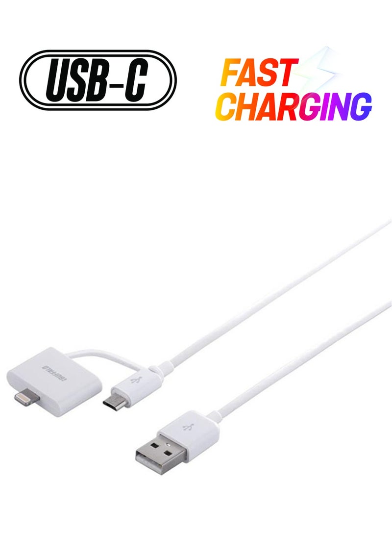 آي بافلو كابل USB مزدوج أبيض