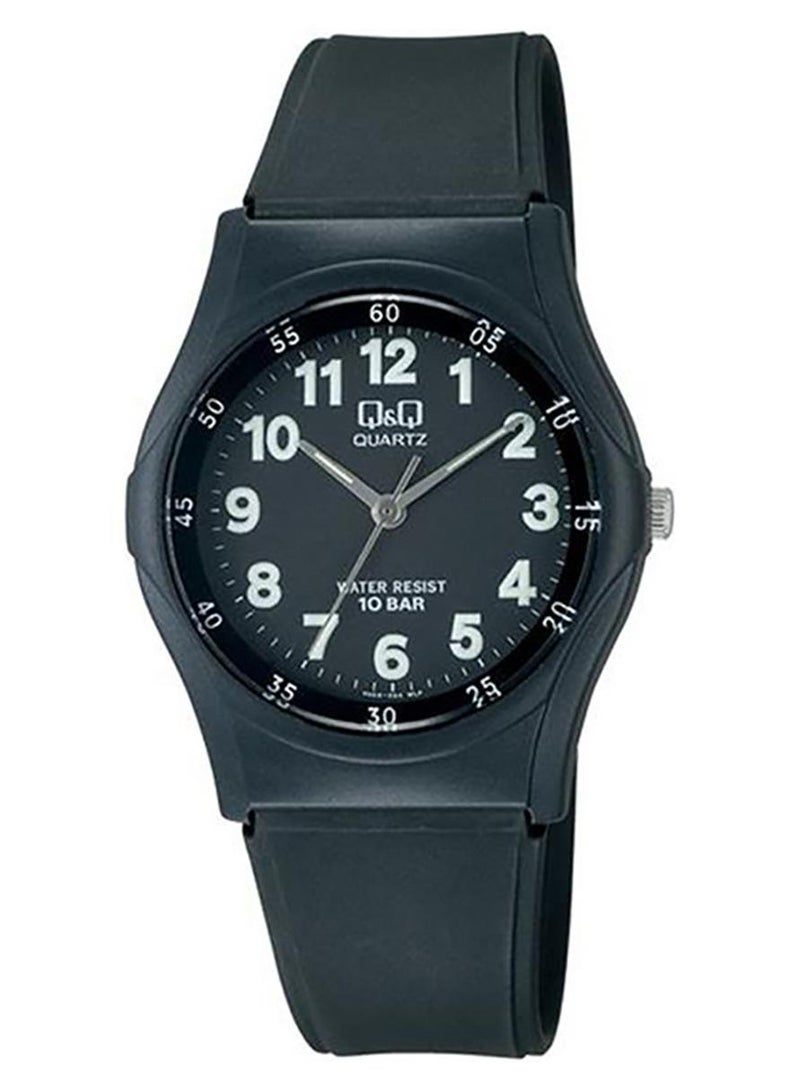 كيو آند كيو ساعة يد بعقارب طراز VQ04J004Y - 35 مم - أسود للنساء - Image 1