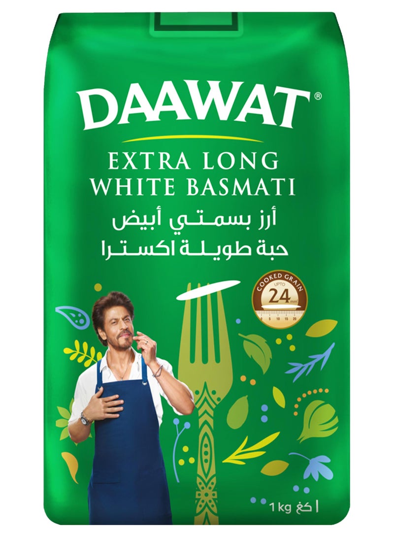 Daawat Extra Long Grain White Basmati Rice 1kg - Image 1