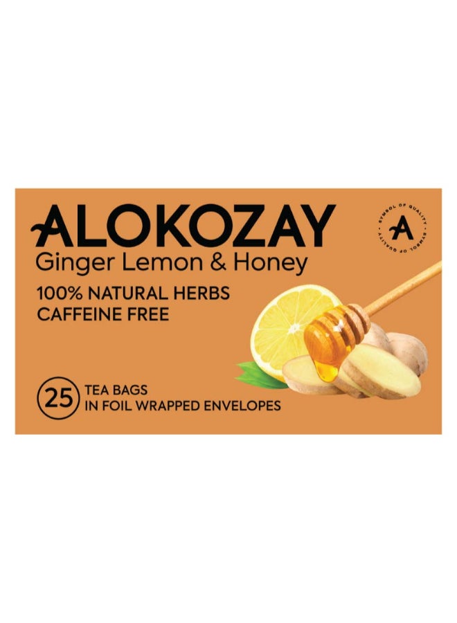 Alokozay Ginger Lemon And Honey 25 Tea Bags 45.0grams  - Image 1