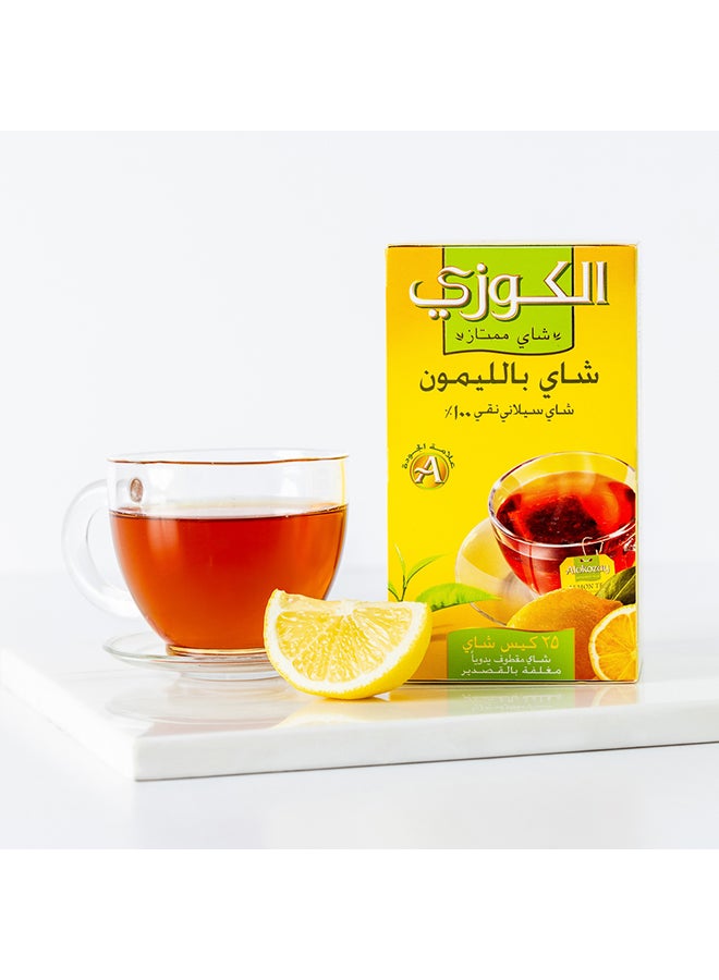 Alokozay Ceylon Black Tea With Lemon Flavour 25 Tea Bags 50.0grams  - Image 3