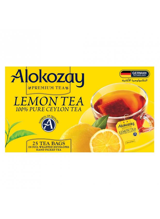 Alokozay Ceylon Black Tea With Lemon Flavour 25 Tea Bags 50.0grams  - Image 1