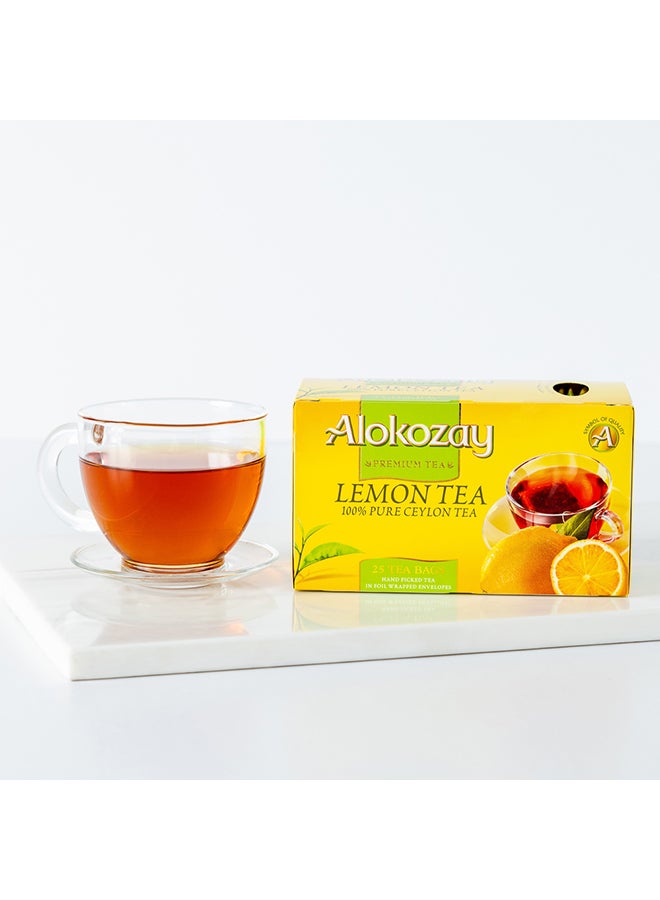 Alokozay Ceylon Black Tea With Lemon Flavour 25 Tea Bags 50.0grams  - Image 2