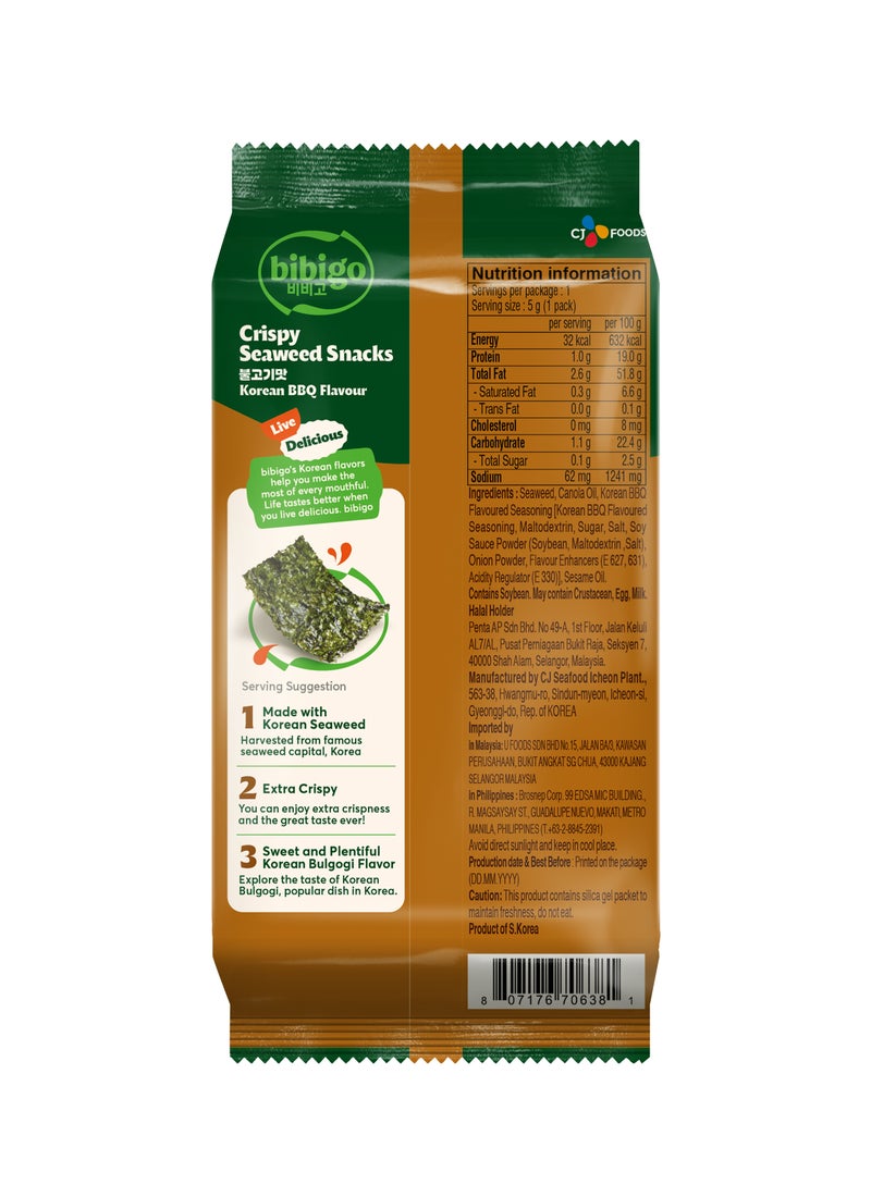 Bibigo Crispy Seaweed Snacks 5grams Pack of 3 - Image 2