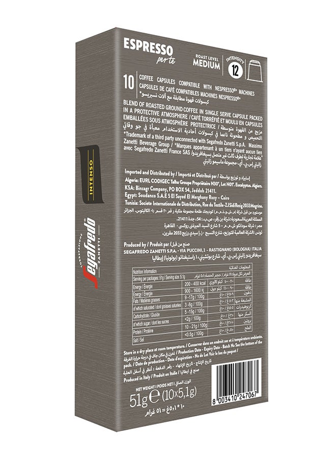 Segafredo - Espresso Perte Intenso Coffee Capsules 5.1grams Pack of 10 - Image 1
