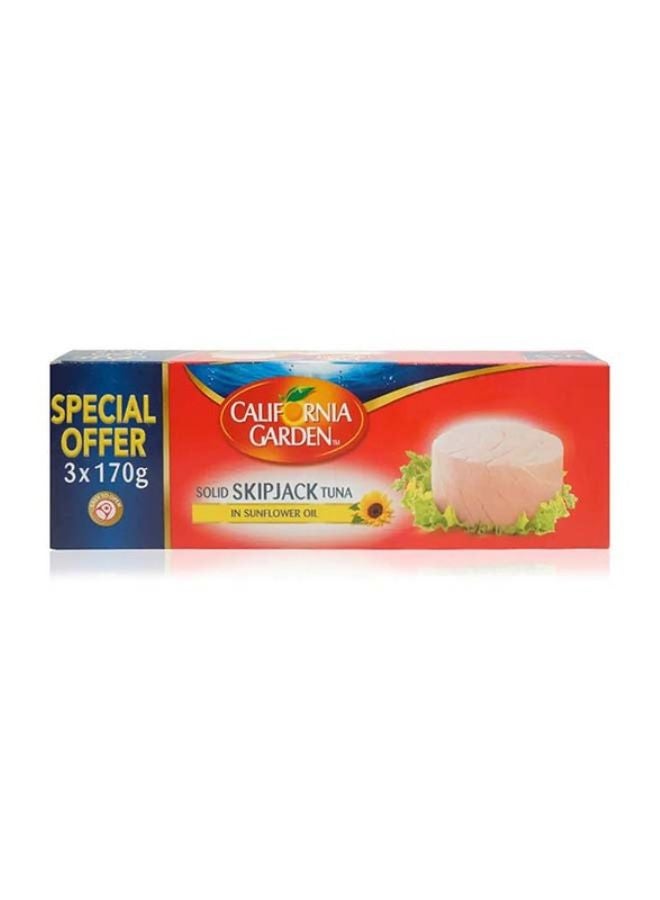 California Garden Solid Skipjack Tuna In Sunflower Oil 3 Piece 170grams  - Image 1
