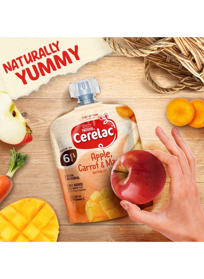 Cerelac Cerelac Fruits And Vegetables Puree Pouch Apple Carrot Mango 90grams  - Image 2