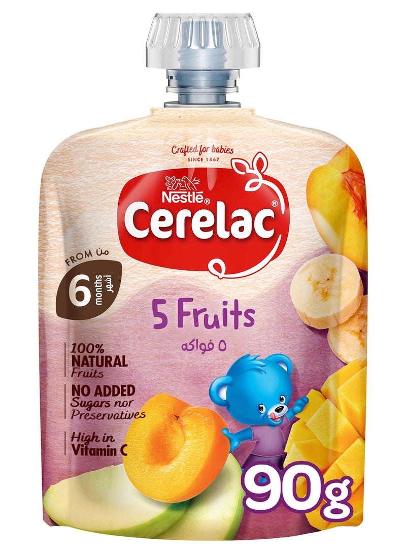 Cerelac 5 Fruits Pouch Puree Mixed Fruits 90grams - Image 1