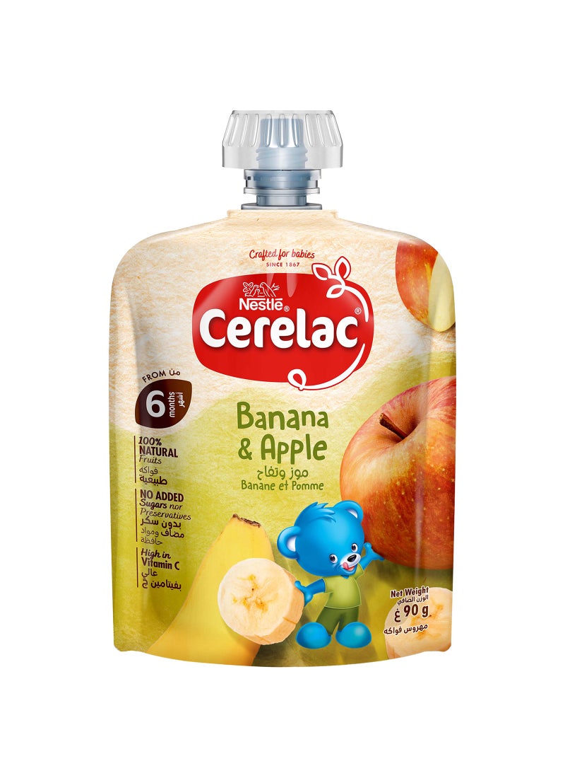 Cerelac - Cerelac Fruits Puree Pouch Banana Apple 90grams - Image 1