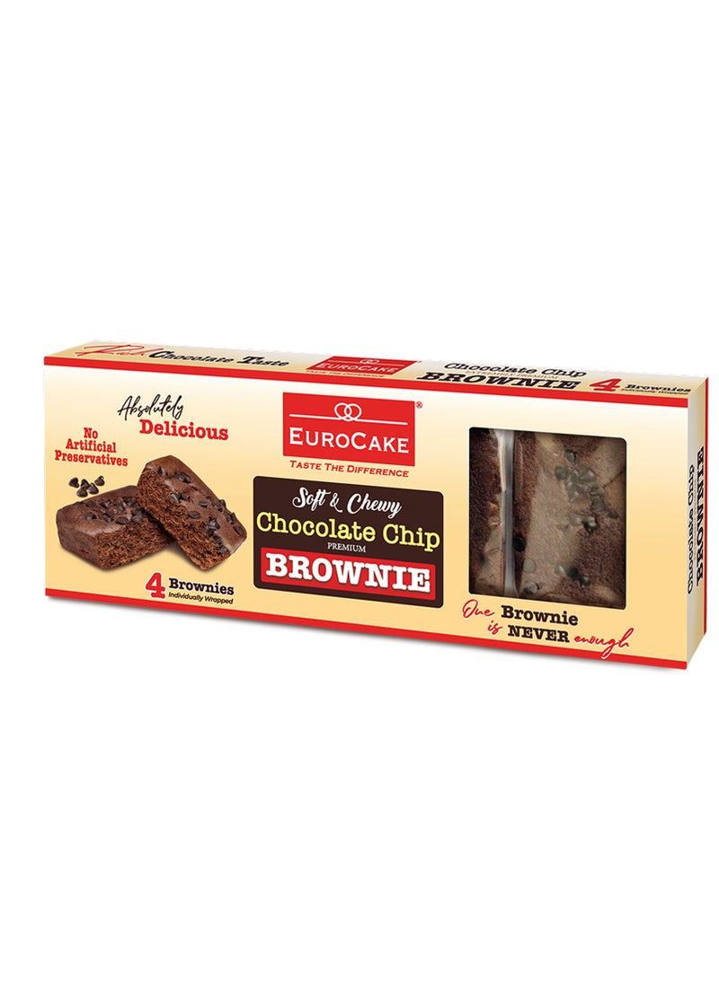 Eurocake Chocolate Chip Brownie Cake 50grams Pack of 4 