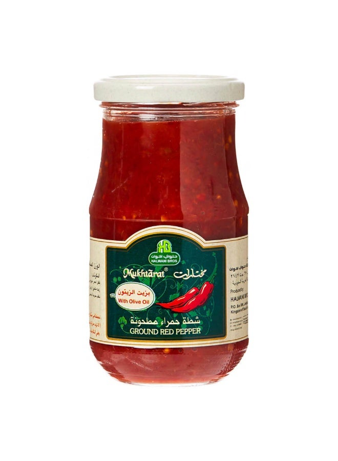 Halwani Bros Mukhtart Ground Red Pepper with Olive Oil, 375g - Image 1