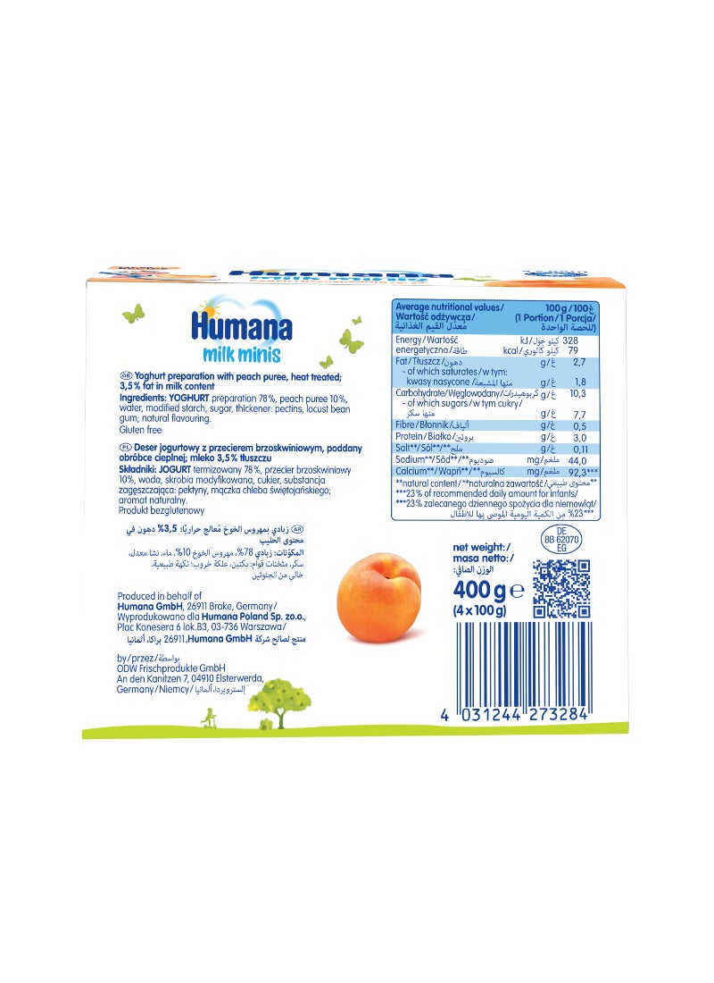 Humana Milk Mini Baby Snack Peach 100grams Pack of 4 - Image 2