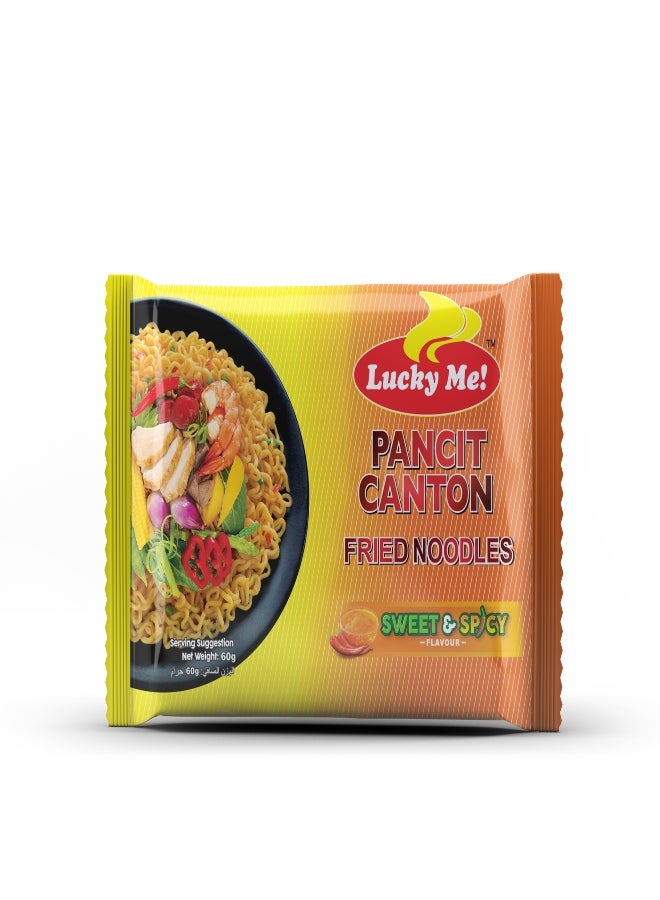 Lucky Me - Instant Pancit Canton Sweet And Spicy Flavour Noodles 60grams Pack of 6 - Image 1