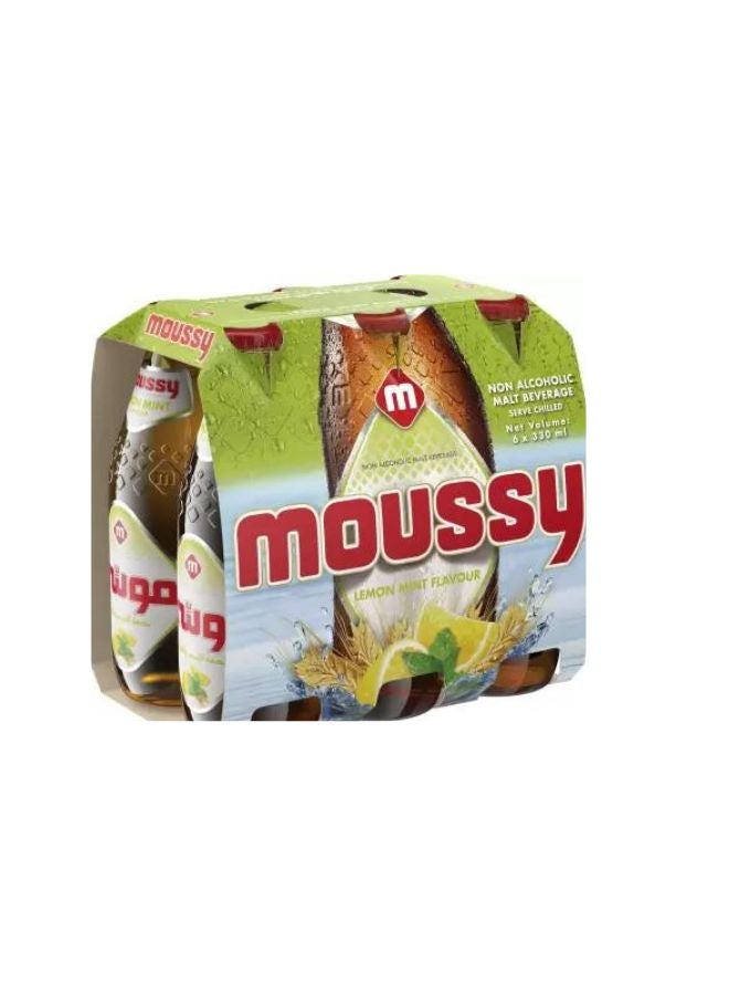 Moussy Non Alcoholic Malt Beverage Lemon Mint Flavour, 330ml × 6 Pack of 6 - Image 4