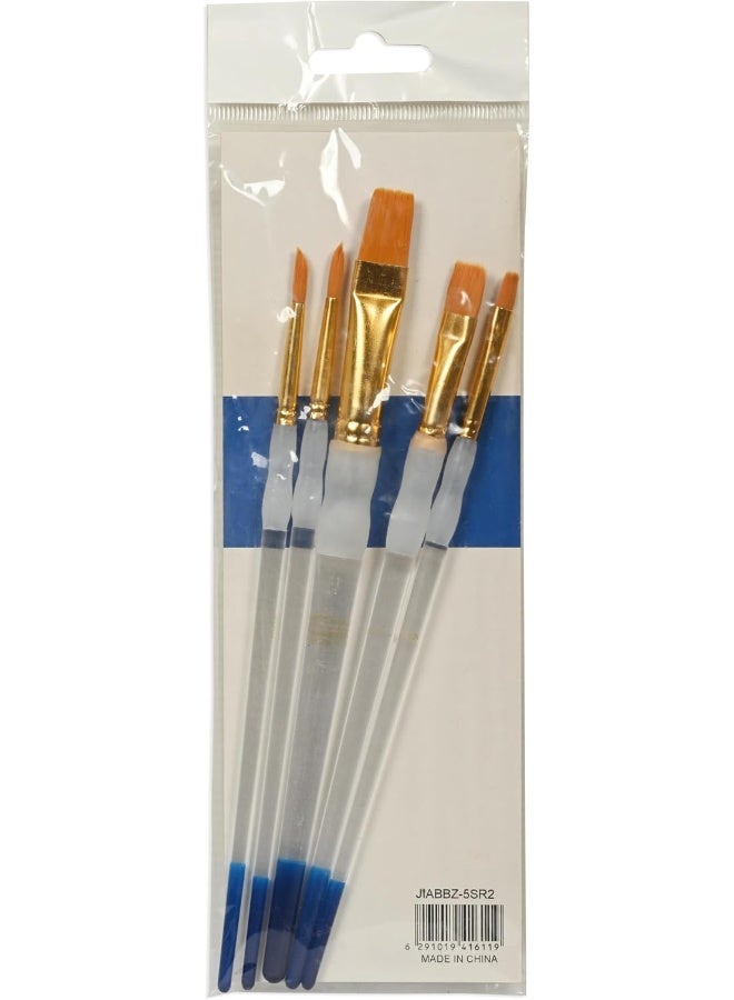 Artmate Artist Brushes Set - 2 Round & 3 Flat Paint Brushes Orange Brass - Image 1