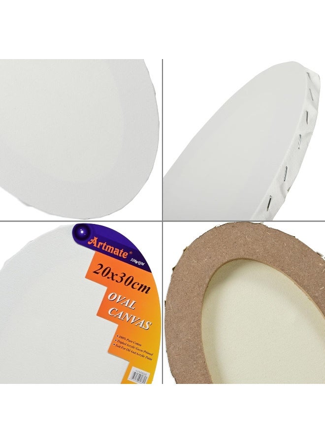 Artmate Oval Canvas, 20x30cm, 280GSM - White White - Image 3