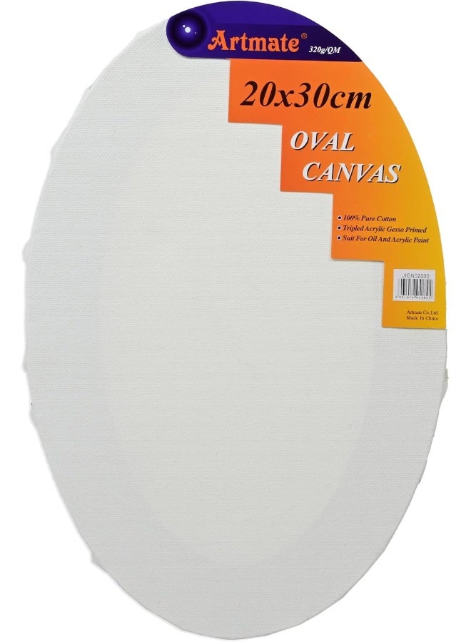 Artmate Oval Canvas, 20x30cm, 280GSM - White White - Image 1