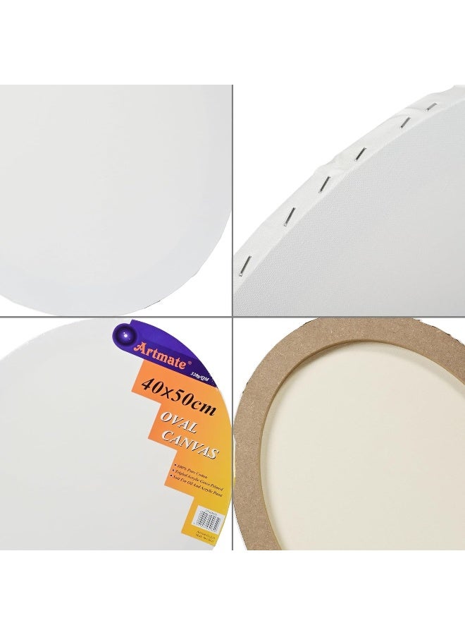 ARTMATE® Oval Artist Canvas, 40x50cm, 320gsm, Cotton, Tripled Acrylic Gesso Primed white - Image 3